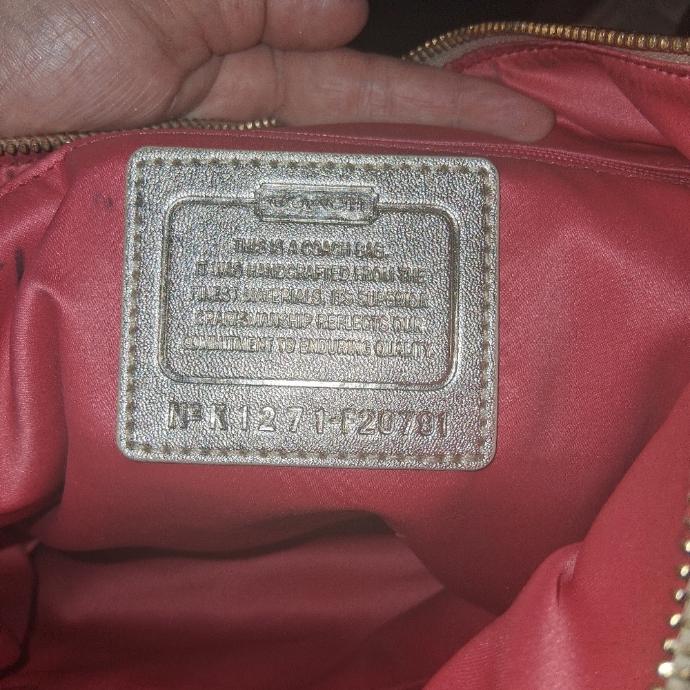 Coach Poppy Daisy Gold Logo Jacquard Crossbody Bag #F20791 W/Dust Bag - Picture 4 of 10